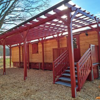 Großer Waldkindergartenwagen von NAWALO mit Anbauterrasse
