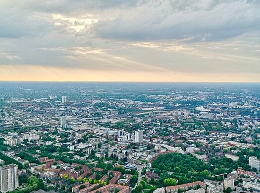 Lufaufnahme von der Stadt Hamburg